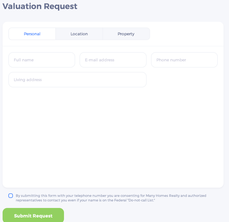 property valuation request form